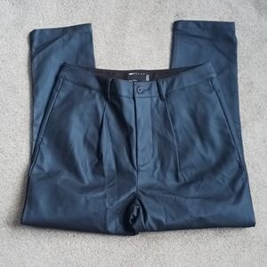 Cisos Design Faux Leather Navy Pants